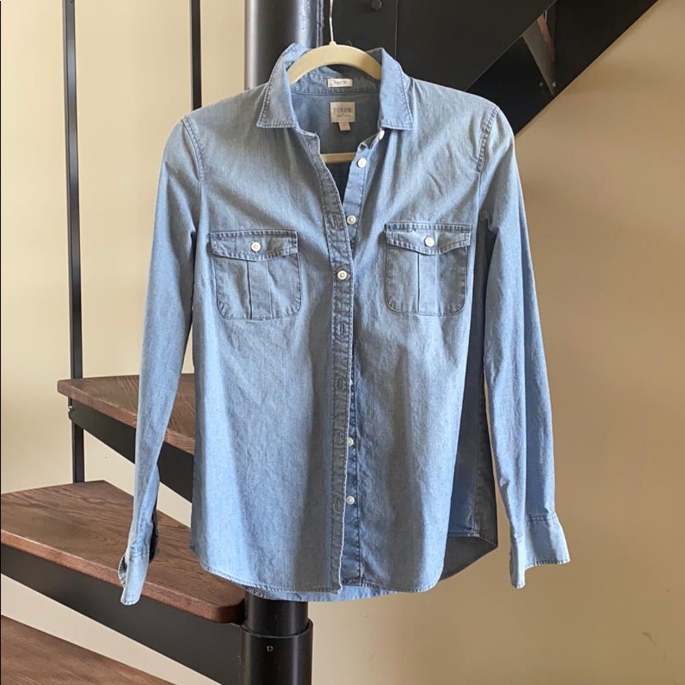 Chambray women’s J crew button down
